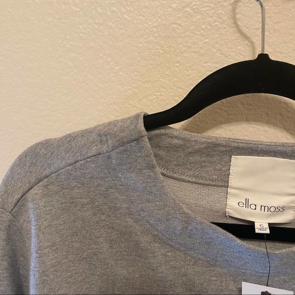 NWT Ella Moss Gray Reese Round Neck Ruched Quarter Sleeve Sweater Small - Picture 10 of 16